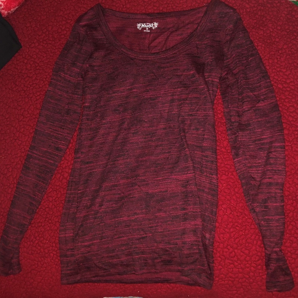 Mudd Maroon and Black Long Sleeve